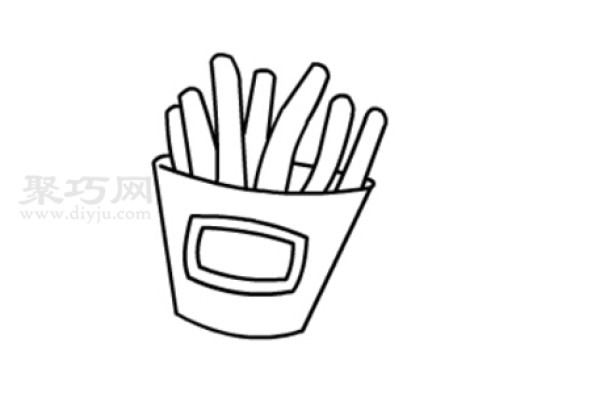 Simple drawing method of French fries