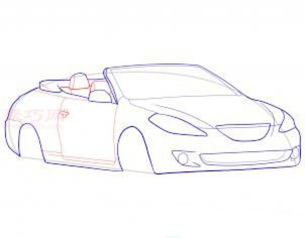 How to draw a convertible sports car with simple strokes for children. Teach you how to draw a convertible sports car with simple strokes.