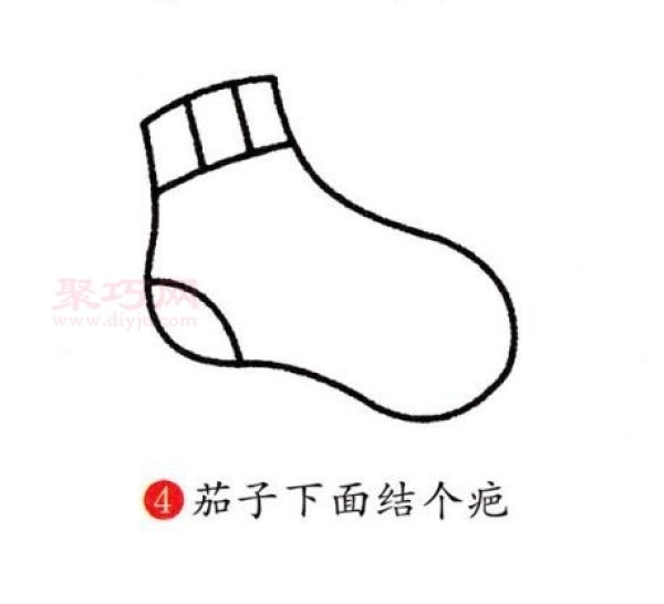 Simple drawing method of socks