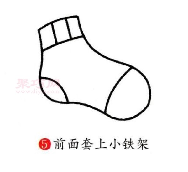 Simple drawing method of socks