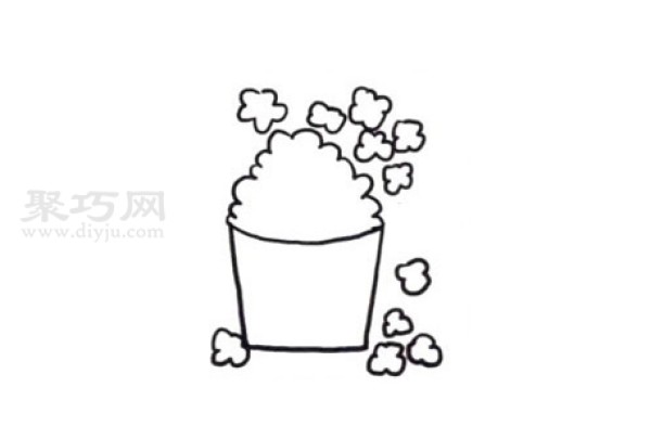 How to draw popcorn simple and beautiful. Teach you how to draw popcorn step by step.