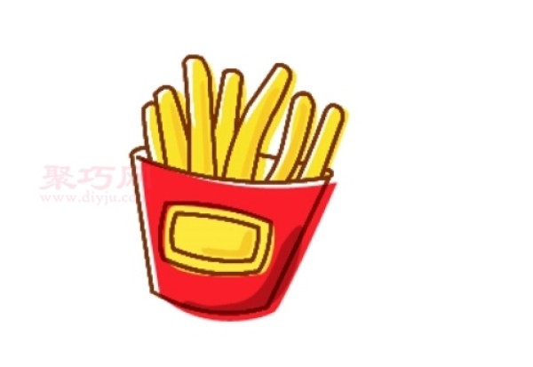 Simple drawing method of French fries