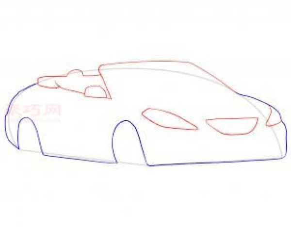 How to draw a convertible sports car with simple strokes for children. Teach you how to draw a convertible sports car with simple strokes.