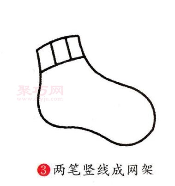 Simple drawing method of socks