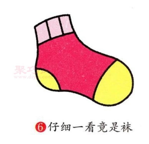 Simple drawing method of socks