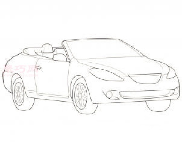 How to draw a convertible sports car with simple strokes for children. Teach you how to draw a convertible sports car with simple strokes.