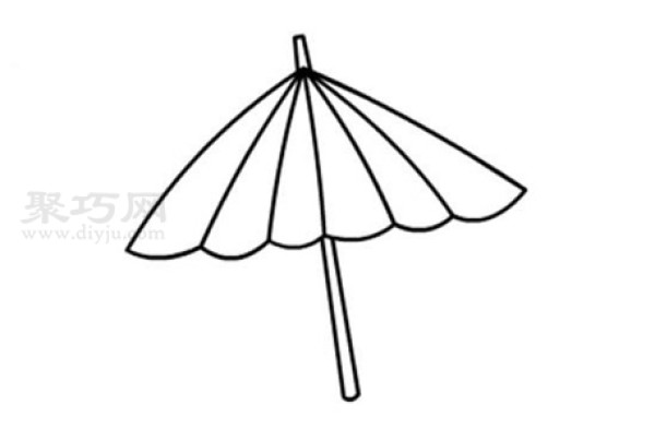 How to draw an umbrella step by step