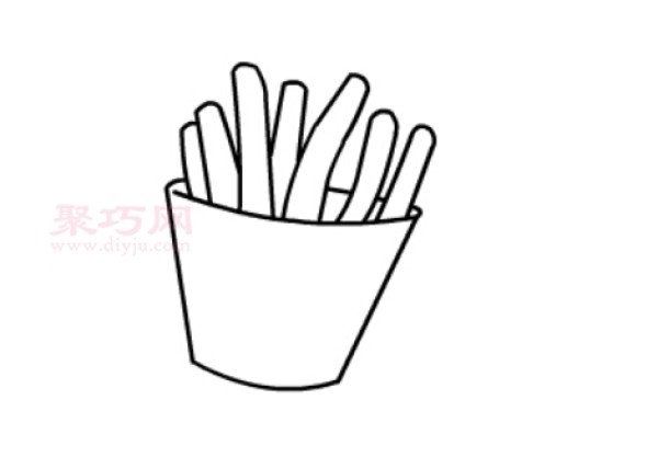 Simple drawing method of French fries