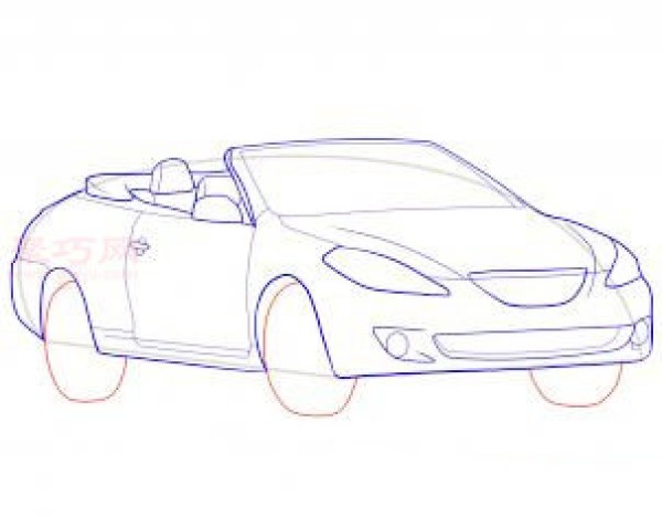 How to draw a convertible sports car with simple strokes for children. Teach you how to draw a convertible sports car with simple strokes.