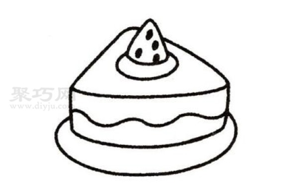 How to draw a cake for children. How to draw a cake in simple strokes.