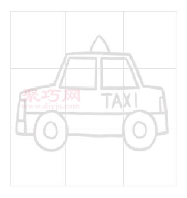 How to draw a taxi beautifully and easily. Tutorial on how to draw a taxi.