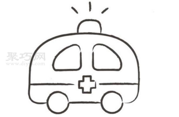 How to draw an ambulance. How to draw an ambulance with simple strokes.