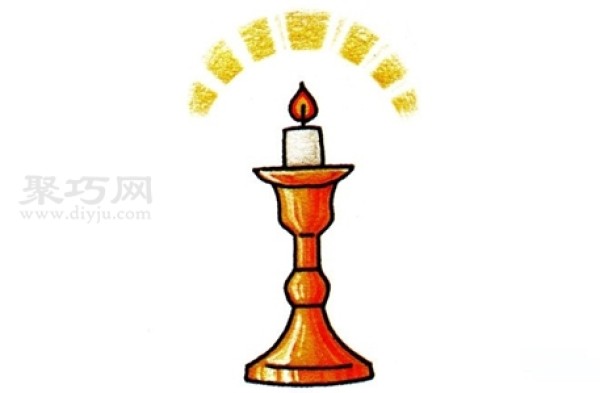 Xiaoju teaches you how to draw a candlestick. Children draw simple drawings of candlesticks.