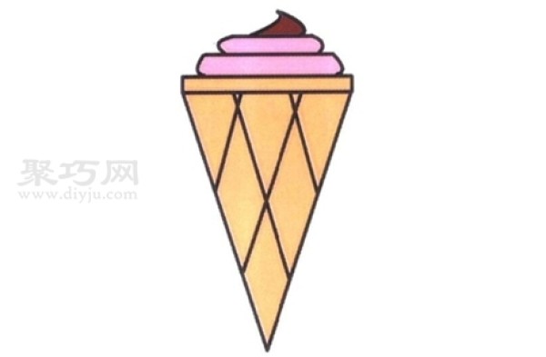 How to draw an ice cream cone with simple strokes