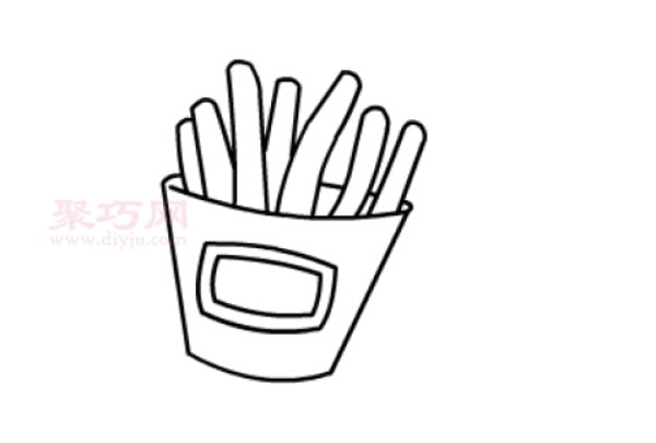 Simple drawing method of French fries