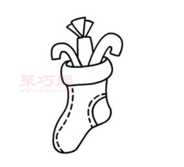 How to draw Christmas stockings, the simplest steps to draw Christmas stockings