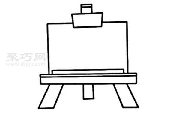 How to draw an easel beautifully and easily. Steps to draw an easel in simple strokes.