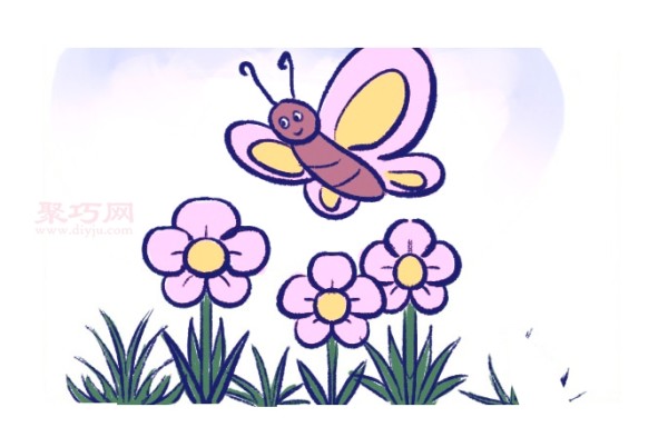 How to draw flowers and butterflies simple and beautiful. Steps to draw flowers and butterflies in simple strokes.