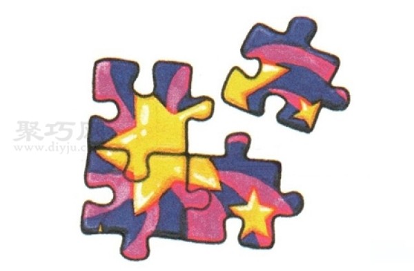 How to draw a jigsaw puzzle to look good. Steps to draw a jigsaw puzzle in simple strokes.