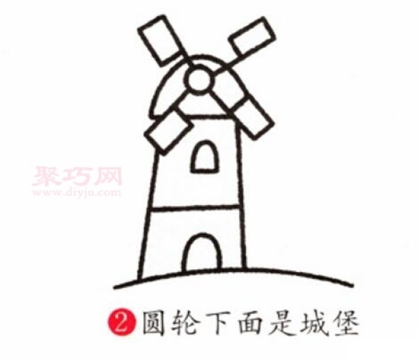 How to draw a windmill to look good. Windmill simple drawing tutorial