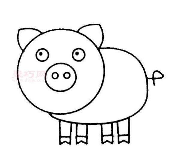 Tutorial for children to draw a cute piglet. Learn how to draw a cute piggy in simple strokes.