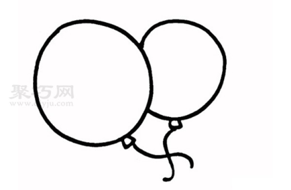 Drawing balloons in four steps is simple and beautiful