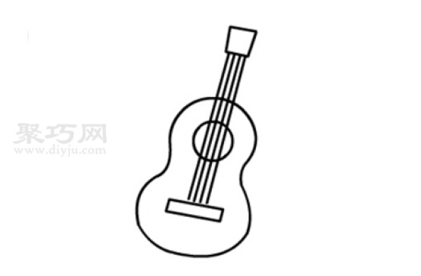 How to draw a guitar simply and beautifully. How to draw a guitar with simple strokes.