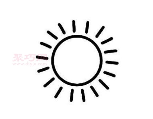 Four simple steps to draw the sun