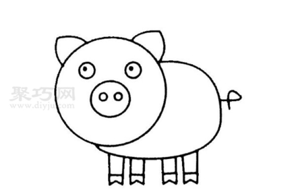 Tutorial for children to draw a cute piglet. Learn how to draw a cute piggy in simple strokes.