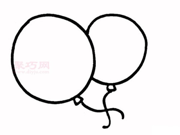 Drawing balloons in four steps is simple and beautiful