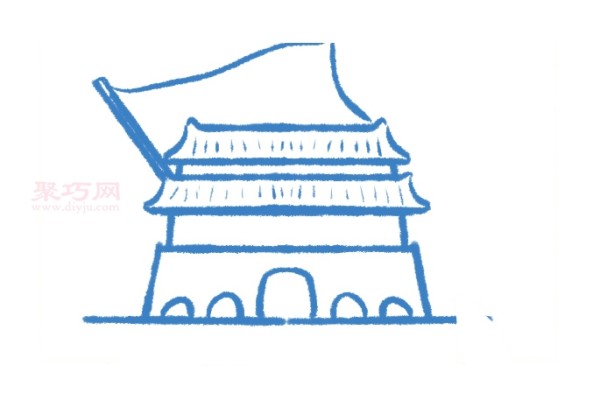 5 simple steps to draw Tiananmen Square for National Day