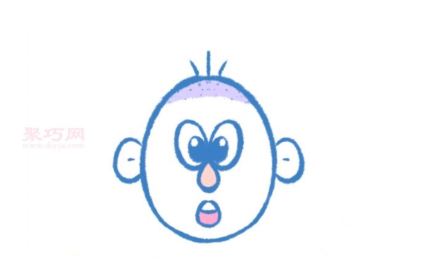 How to draw a boys head for children. Learn how to draw a boys head in simple strokes.