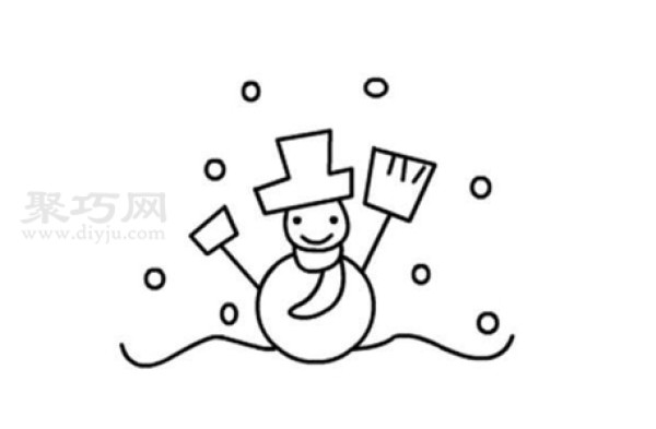 Simple drawing method for children to draw a snowman. Learn how to draw a snowman with simple strokes.