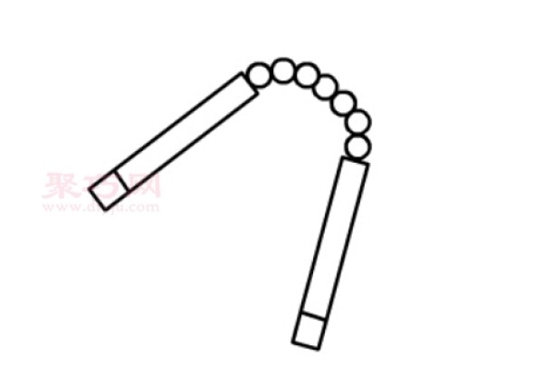 How to draw nunchucks in the simplest way. How to draw nunchucks in simple strokes.