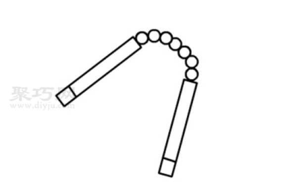 How to draw nunchucks in the simplest way. How to draw nunchucks in simple strokes.