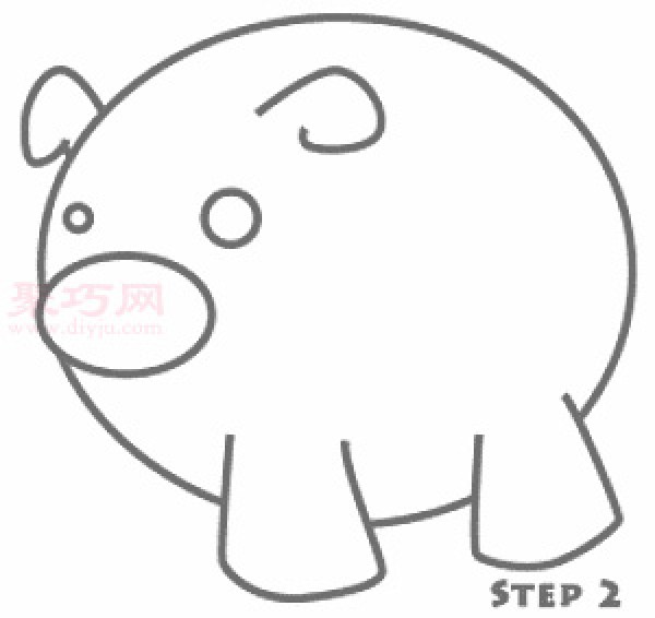 How to draw a pig with simple strokes for children. Teach you how to draw a pig with simple strokes.