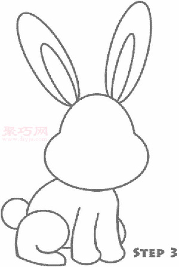 Simple steps to draw a little white rabbit Simple drawing pictures of a little white rabbit