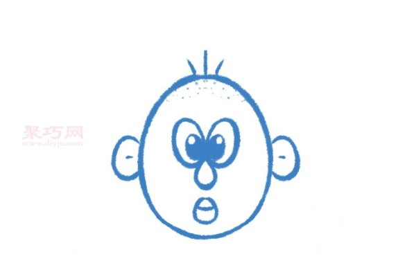 How to draw a boys head for children. Learn how to draw a boys head in simple strokes.