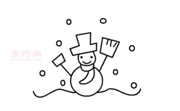 Simple drawing method for children to draw a snowman. Learn how to draw a snowman with simple strokes.