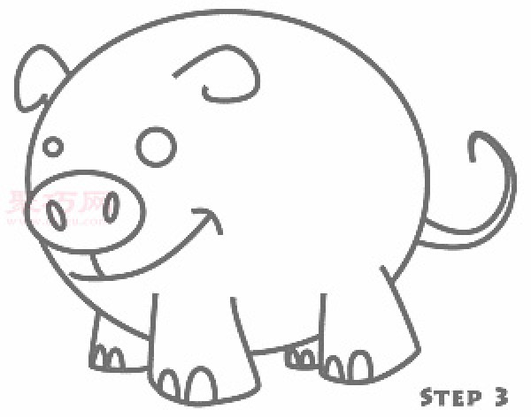 How to draw a pig with simple strokes for children. Teach you how to draw a pig with simple strokes.