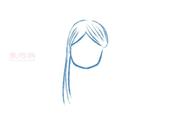 How to draw a girl in 5 steps. Learn how to draw a girl in simple strokes.