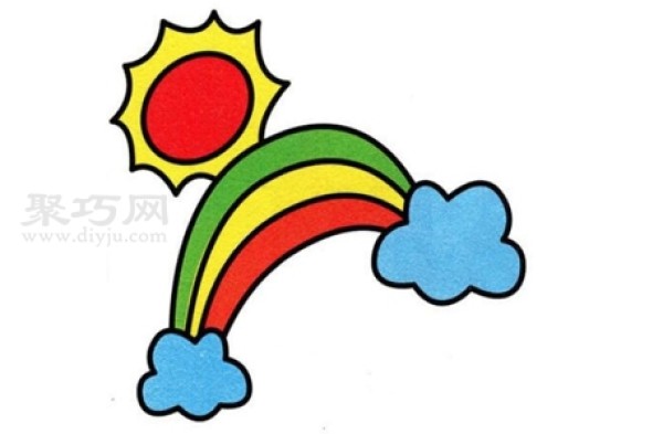 Colorful Rainbow Simple Drawing Tutorial Xiaoju teaches you how to draw Colorful Rainbow