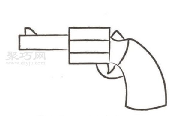 How to draw a pistol simply and beautifully. Learn the steps to draw a pistol in simple strokes.