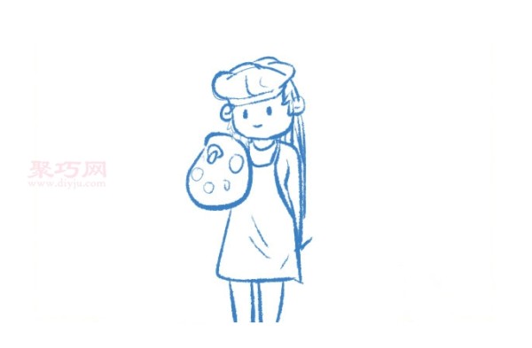 5 steps to draw a little girl with simple strokes