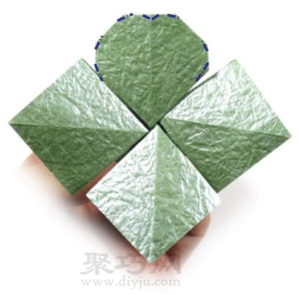 How to make origami lucky four leaf clover