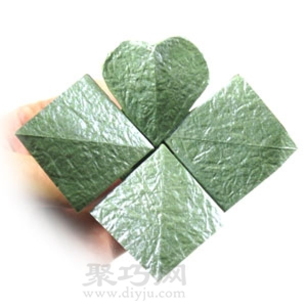 How to make origami lucky four leaf clover