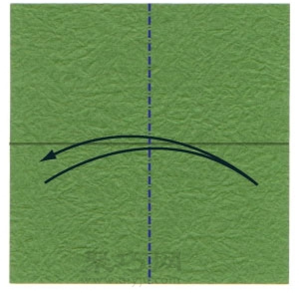 Illustration of steps to make three-dimensional four-leaf clover origami