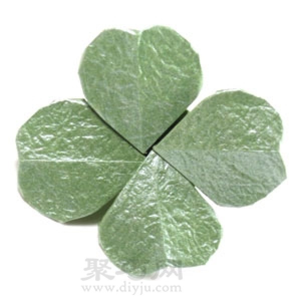 How to make origami lucky four leaf clover