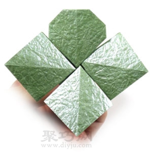 How to make origami lucky four leaf clover