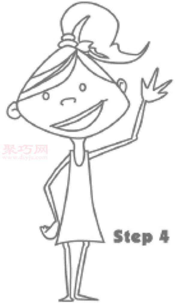 How to draw a girl with simple strokes for children. Teach you how to draw a simple sketch of a girl.